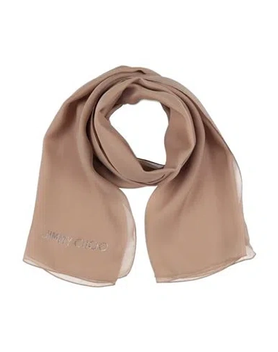 Jimmy Choo Woman Scarf Light Brown Size - Silk In Beige