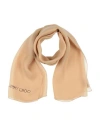 Jimmy Choo Woman Scarf Sand Size - Silk In Beige