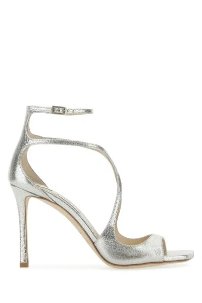 Jimmy Choo Azia 95 Sandals In Silver