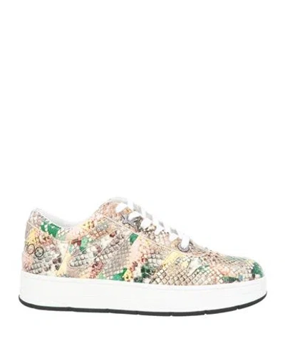 Jimmy Choo Woman Sneakers Beige Size 7 Soft Leather