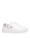 Jimmy Choo Woman Sneakers White Size 11 Leather In White
