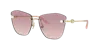 Jimmy Choo Pearly Rimless Metal Butterfly Sunglasses In Brown Gradient Violet