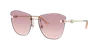 Jimmy Choo Pearly Rimless Metal Butterfly Sunglasses In Brown Gradient Violet