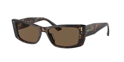 Jimmy Choo Woman Sunglass Jc5002bu In Dark Brown