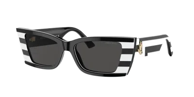 Jimmy Choo Geometric Frame Sunglasses In Black