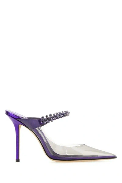 Jimmy Choo Bing Crystal Clear Mule Pumps In Printed