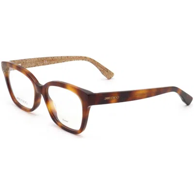 Jimmy Choo Women's 50mm Havana Beige Glitter Opticals In Multi