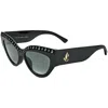 Jimmy Choo Women's 55 Mm Grey Sunglasses In Black