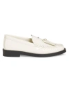 Jimmy Choo Women's Addie Faux Pearl-embellished Patent Leather Loafers In Latte