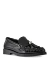 Jimmy Choo Women's Addie Patent Leather Imitation Pearl Tassel Loafers In Black