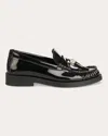 Jimmy Choo Women's Addie Patent Leather Imitation Pearl Tassel Loafers In Black