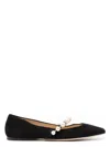 Jimmy Choo Ade Embellished Flat In Black
