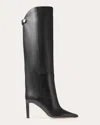 Jimmy Choo Alizze 85 Leather Knee-high Boots In Black