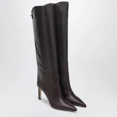 Jimmy Choo Alizze Knee Boot 85 Color Merlot Women In Brown