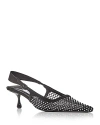 Jimmy Choo Astoria Crystal Mesh Caged Ballerina Flats In Black/crystal