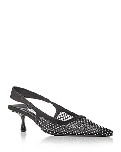 Jimmy Choo Women's Amel 50 Embellished Slingback Kitten Heel Pumps In Black/crystal