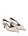Jimmy Choo Amel 50 Printed Leather Slingback Pumps In Neutral