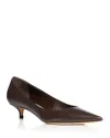 Jimmy Choo Amelia Pointed Toe Kitten Heel Pump In Brown