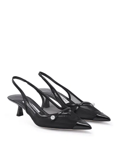 JIMMY CHOO WOMEN'S AMITA 45 MESH SLINGBACK PUMPS