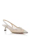Jimmy Choo Amita 45 Slingback Pumps In Mesh In Whte/latte