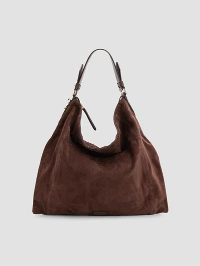 Jimmy Choo Women's Ana Suede Hobo Bag In Chocolate Light Gold