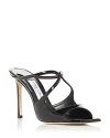 Jimmy Choo Anise 95mm Cut-out Patent Mules In Black Patent Leather