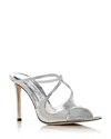 Jimmy Choo Women's Anise 95 Strappy High Heel Slide Sandals In Silver