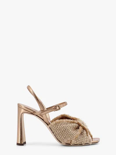 Jimmy Choo Women Annika Leather And Rafia Sandals