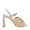 Jimmy Choo Heeled Sandals With Metallic Finish And Square Toe