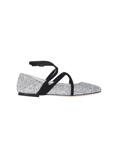 JIMMY CHOO JIMMY CHOO WOMEN "ASTORIA" GLITTER BALLET FLATS
