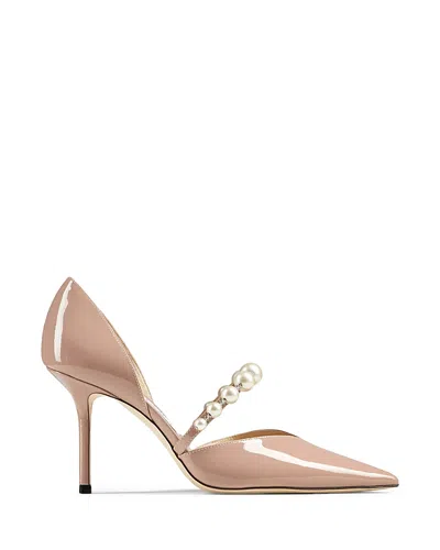 Jimmy Choo Nude Patent Leather Aurelie 65 Pumps In Pink