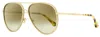 Jimmy Choo Women's Aviator Sunglasses Triny/s J5gjl Gold/honey Havana 59mm In Green