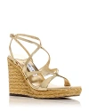Jimmy Choo Ayla 110 Wedge Sandals In Gold
