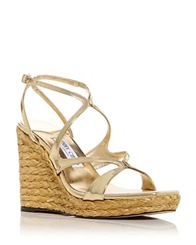 Jimmy Choo Ayla 110 Contrast-sole Leather Heeled Sandals In Gold