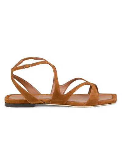Jimmy Choo Women's Ayla Suede Strappy Flat Sandals In Brown