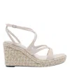 Jimmy Choo Leather Espadrille Wedge Sandals In White