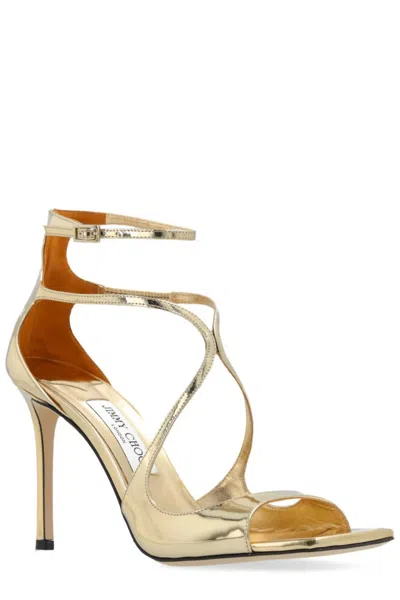 Jimmy Choo Women's Azia 95 Ankle Strapped Heels In Gold