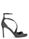 Jimmy Choo Square-headed High-heeled Sandals In Metallic
