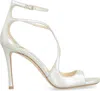 Jimmy Choo Azia 75 Metallic Leather Sandals In Gold