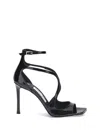 Jimmy Choo Square-headed High-heeled Sandals In Silver