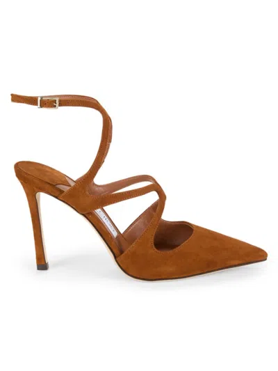 Jimmy Choo Azia 95 Suede Pump In Brown