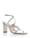 Jimmy Choo Azie Glitter Ankle-strap Sandals In Macaron