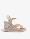 Jimmy Choo Dellena 100 Leather Wedge Sandals In Ballet Pink