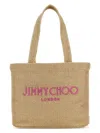Jimmy Choo Gold Rafia Mini Beach Shopping Bag
