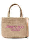 Jimmy Choo Mini Metallic Raffia Beach Tote Bag