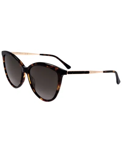 Jimmy Choo Black Metal Sunglasses In Brown