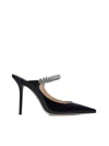 Jimmy Choo Women Bing 100 Crystals Patent Leather Mules In Black