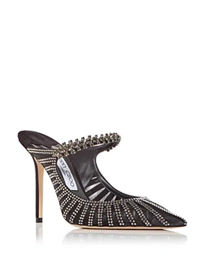 Jimmy Choo Women's Bing 100 Embellished High Heel Mules In Black/smoke Mix