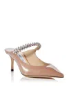 Jimmy Choo Bing 65 Patent Leather Mules In Ballet Pink