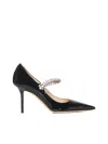 Jimmy Choo Bing 85 Crystal-embellished Pumps In Patent Leather In Multi